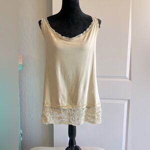 Adorable long lace trimmed tank from Sundance.